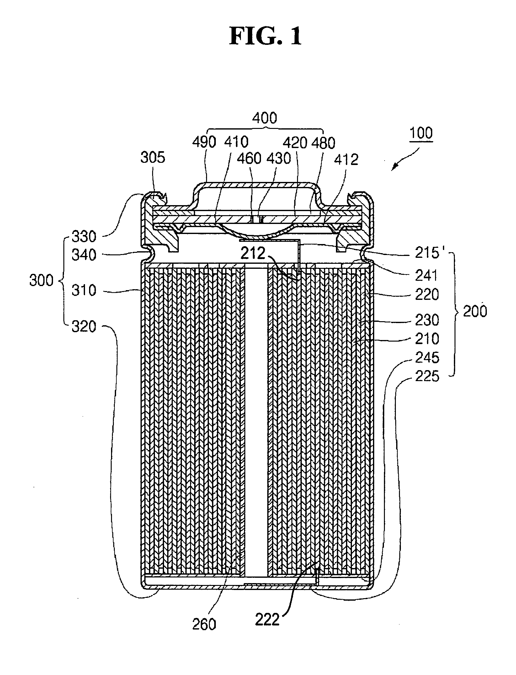 Cylindrical lithium ion secondary battery