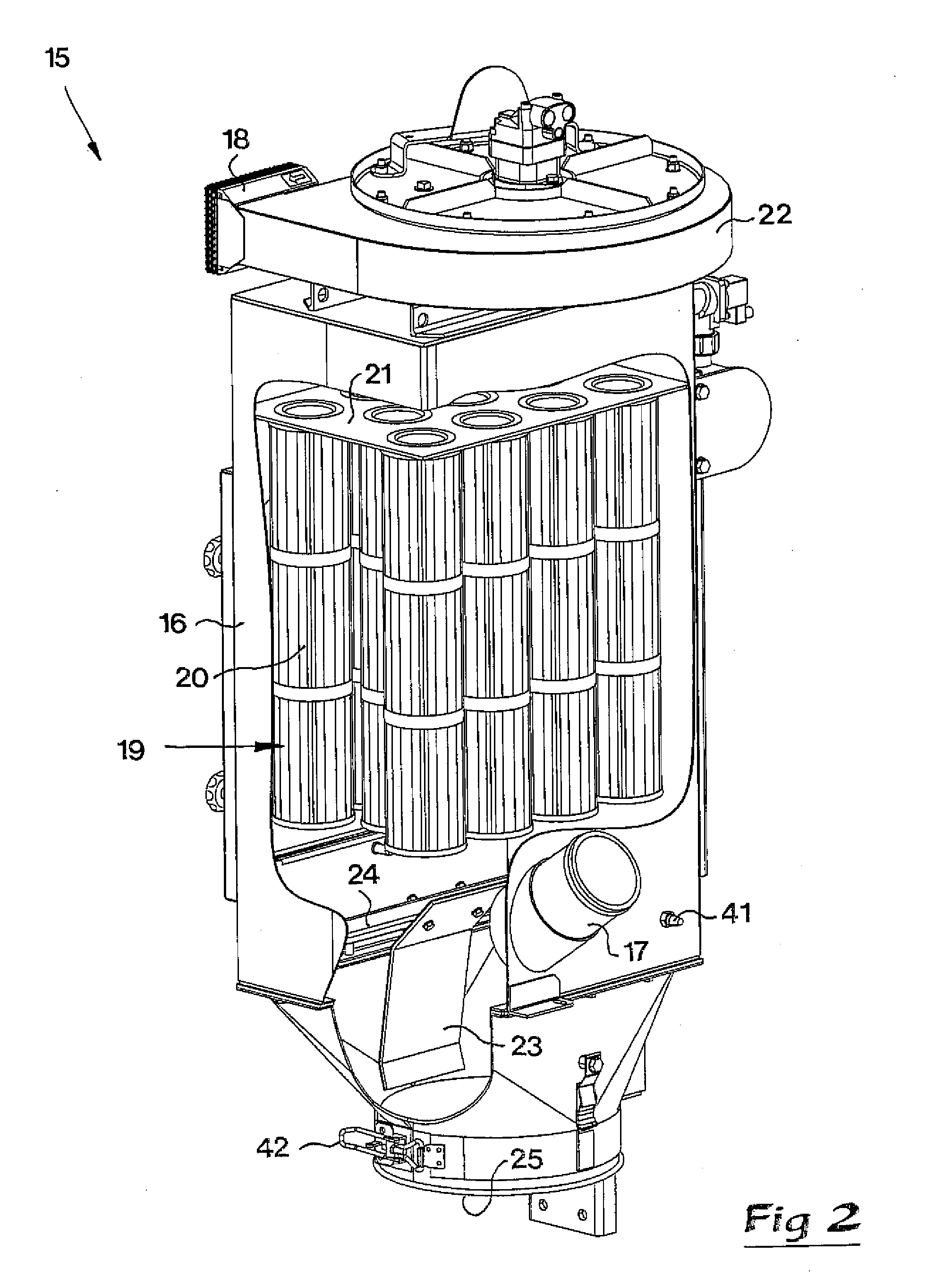 Particle Separator for Separating Drill Cuttings From an Air Flow and a Drill Rig as Well as a Method for Controlling a Particle Separator