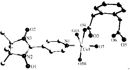 One-dimensional copper-nitroxide free radical coordination polymer as well as preparation method and application thereof