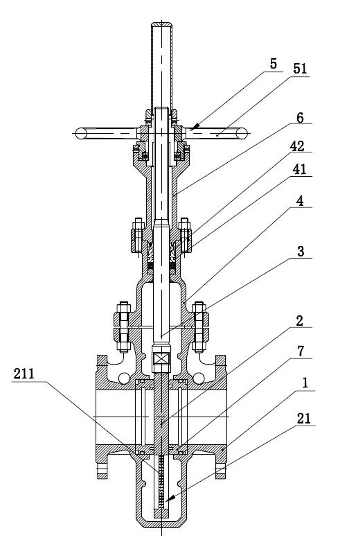 Double-acting flat gate valve
