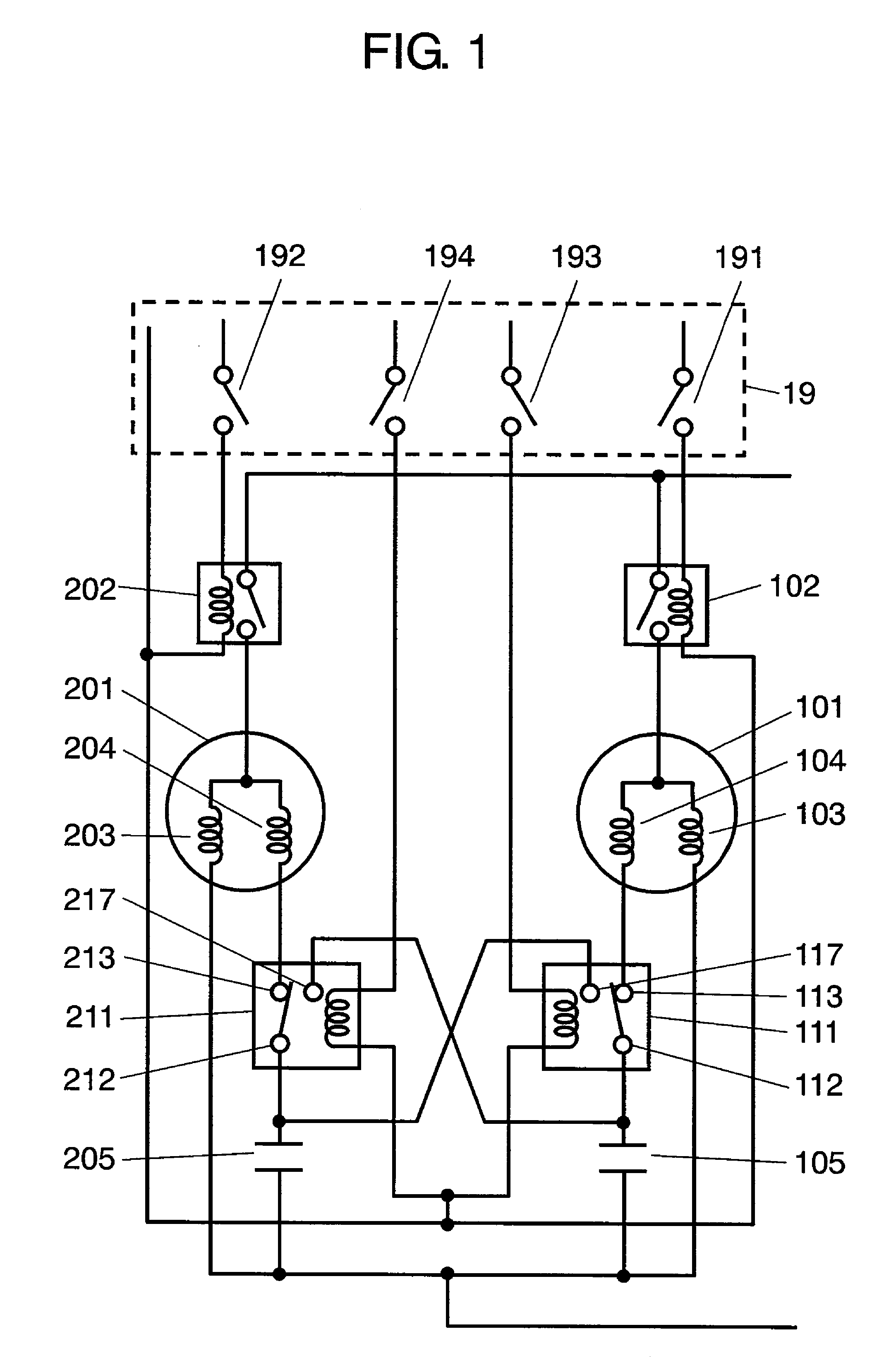 Dual air conditioner system shared capacitors