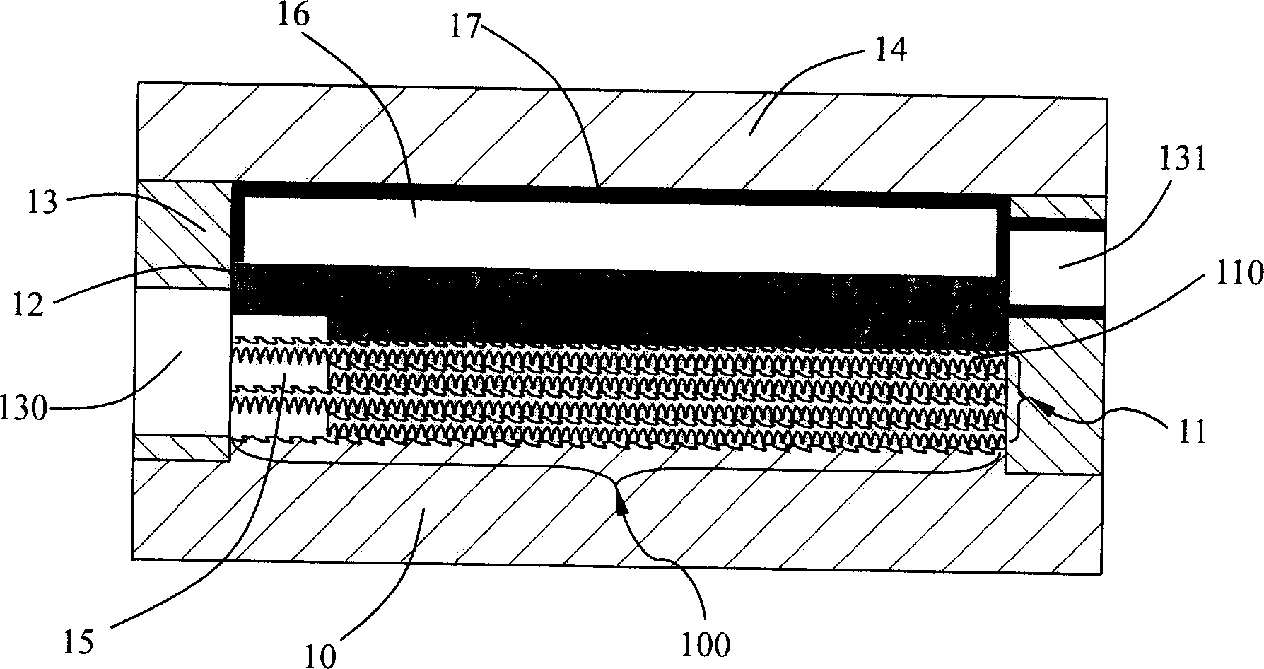 Capillary pump cooler with micro-groove wing structure and its manufacturing method