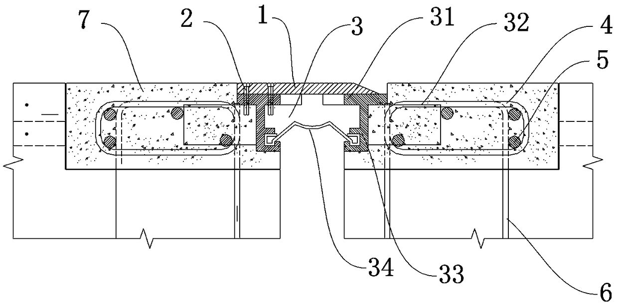 Bridge durability dustproof sliding plate stretching device and construction method thereof