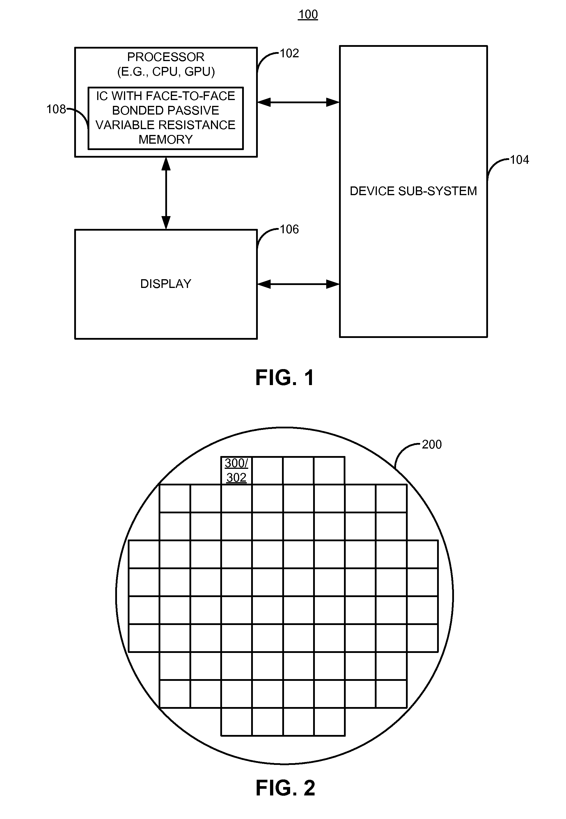 Integrated circuit with face-to-face bonded passive variable resistance memory and method for making the same