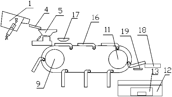 Double-row chain type automatic quantitative casting machine