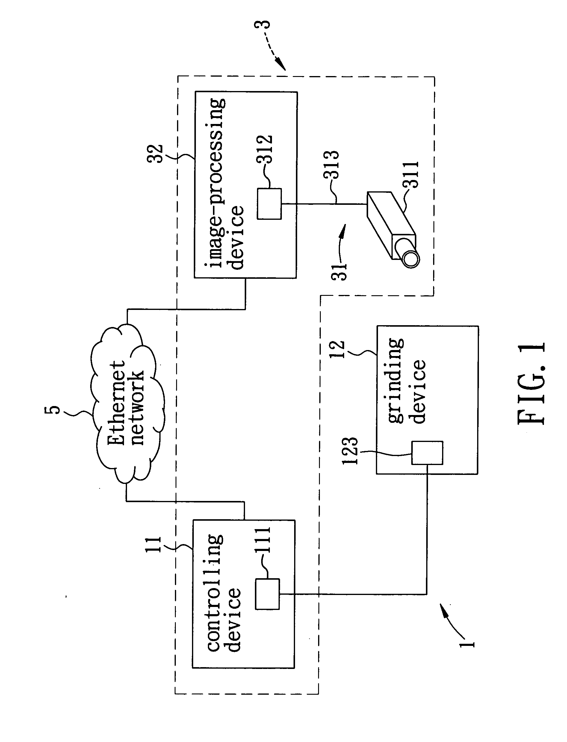 Grinding method and system with non-contact real-time detection of workpiece thickness