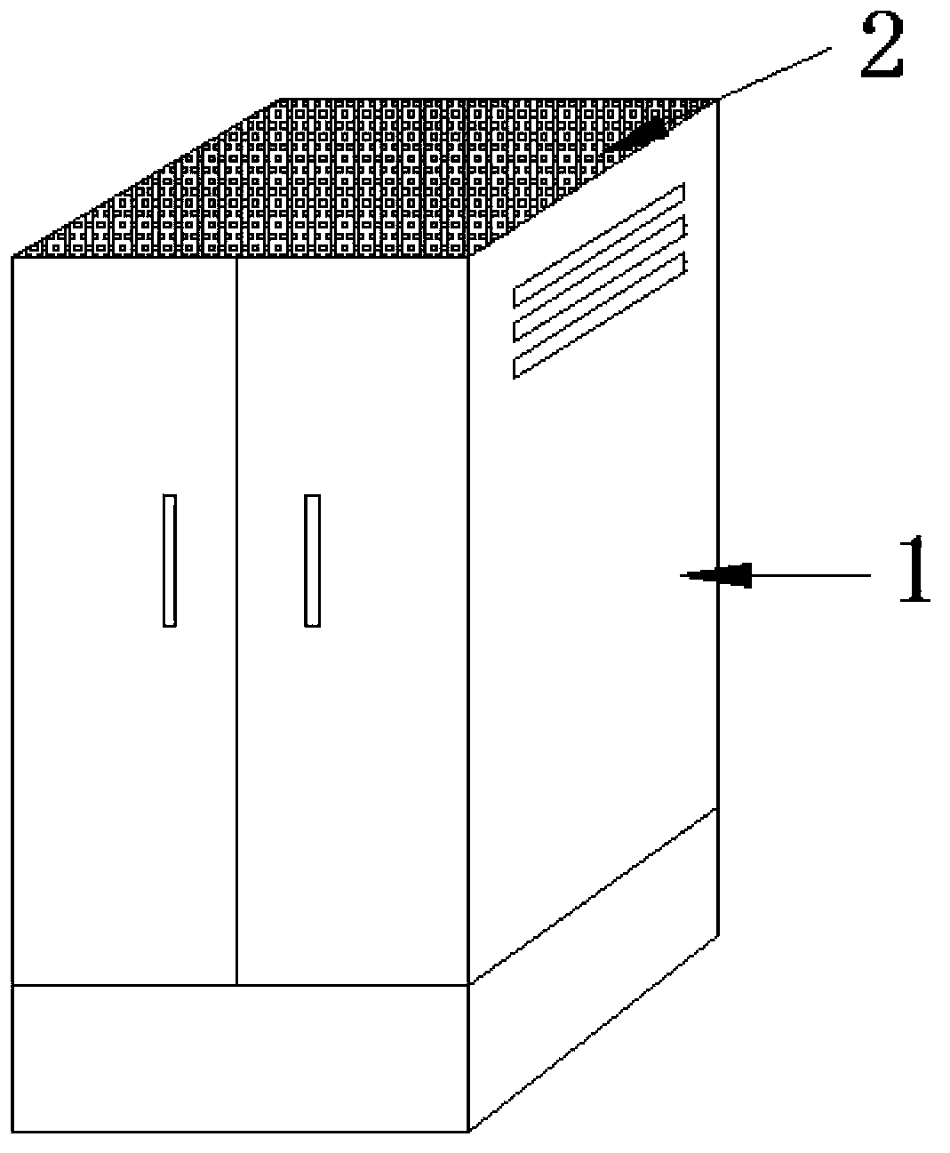 Condensation preventing equipment cabinet with renewable metal matrix solid desiccant