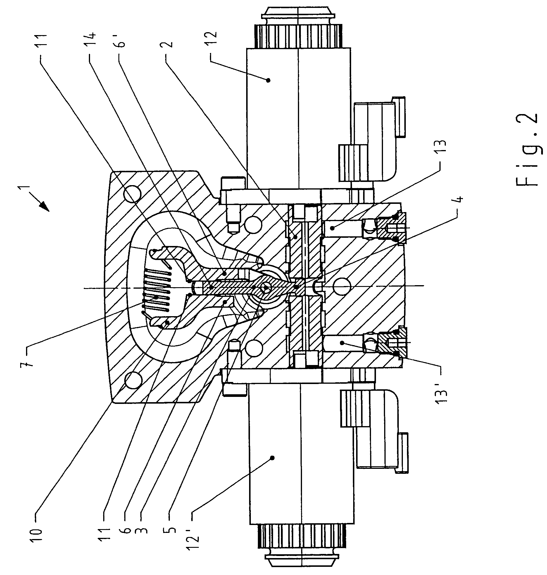 Axial piston machine having a device for the electrically proportional adjustment of its volumetric displacement