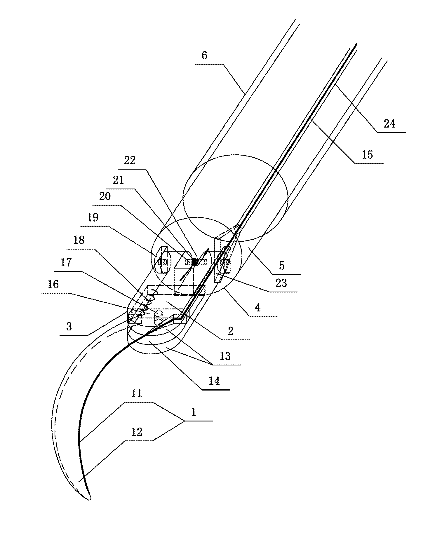 Double-joint sickle knife for endoscopy therapy