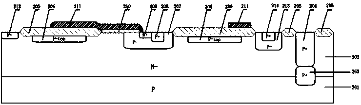High-sided transverse double diffused field effect transistor