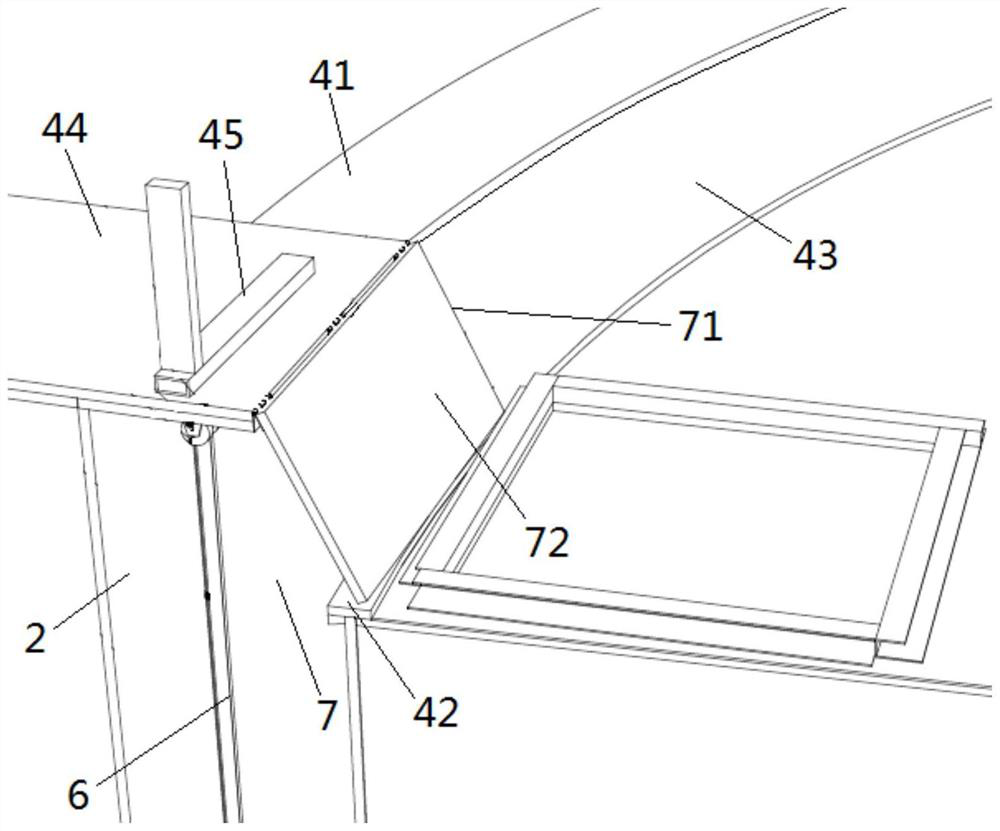 Arc-shaped glass partition system with lamplight overhaul design structure