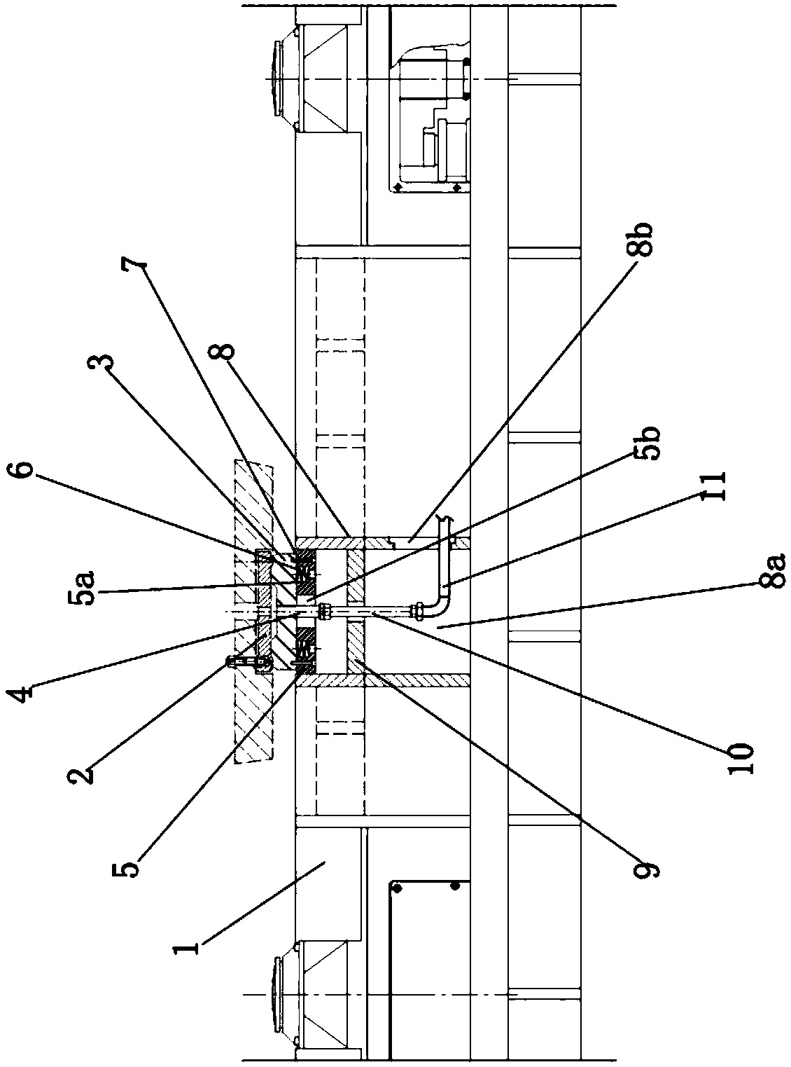 Base device capable of achieving automatic argon connection of steel ladle trolley