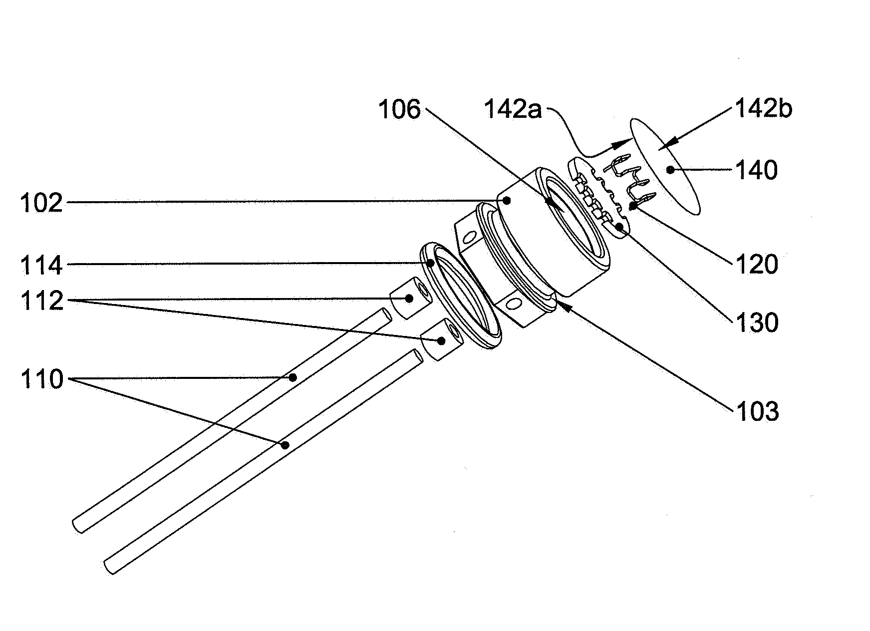 Miniature electro-pyrotechnic igniter, and ignition head for the same