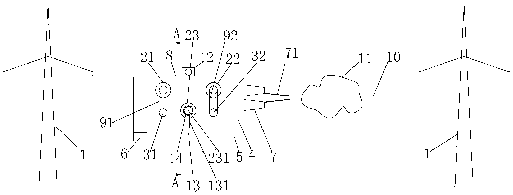 Mobile laser emission device capable of electrically removing foreign matter