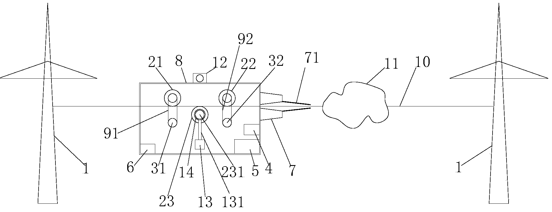 Mobile laser emission device capable of electrically removing foreign matter