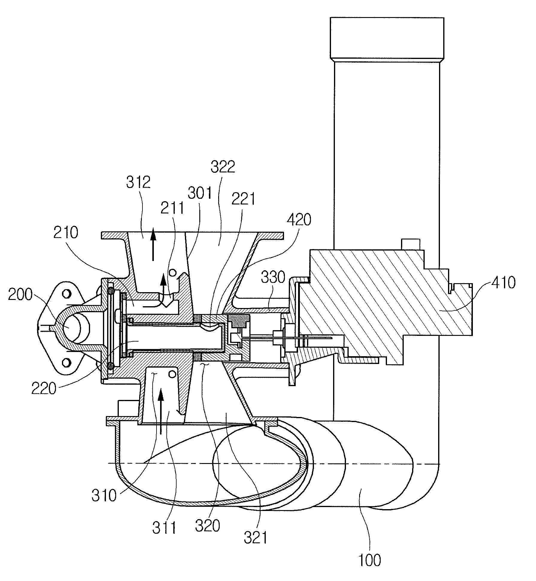 Combustion device for improving turndown ratio