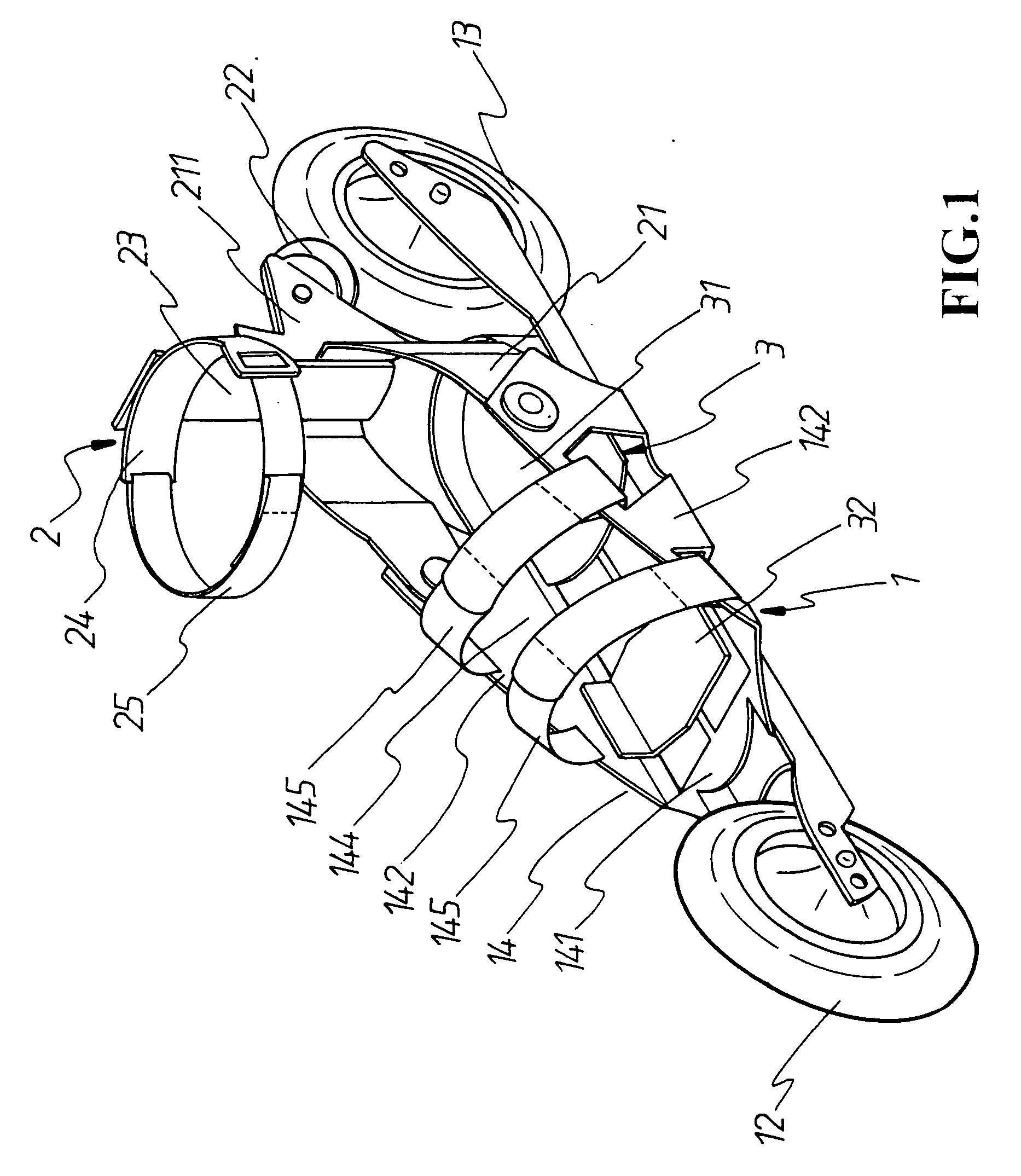 Skate having a brake device