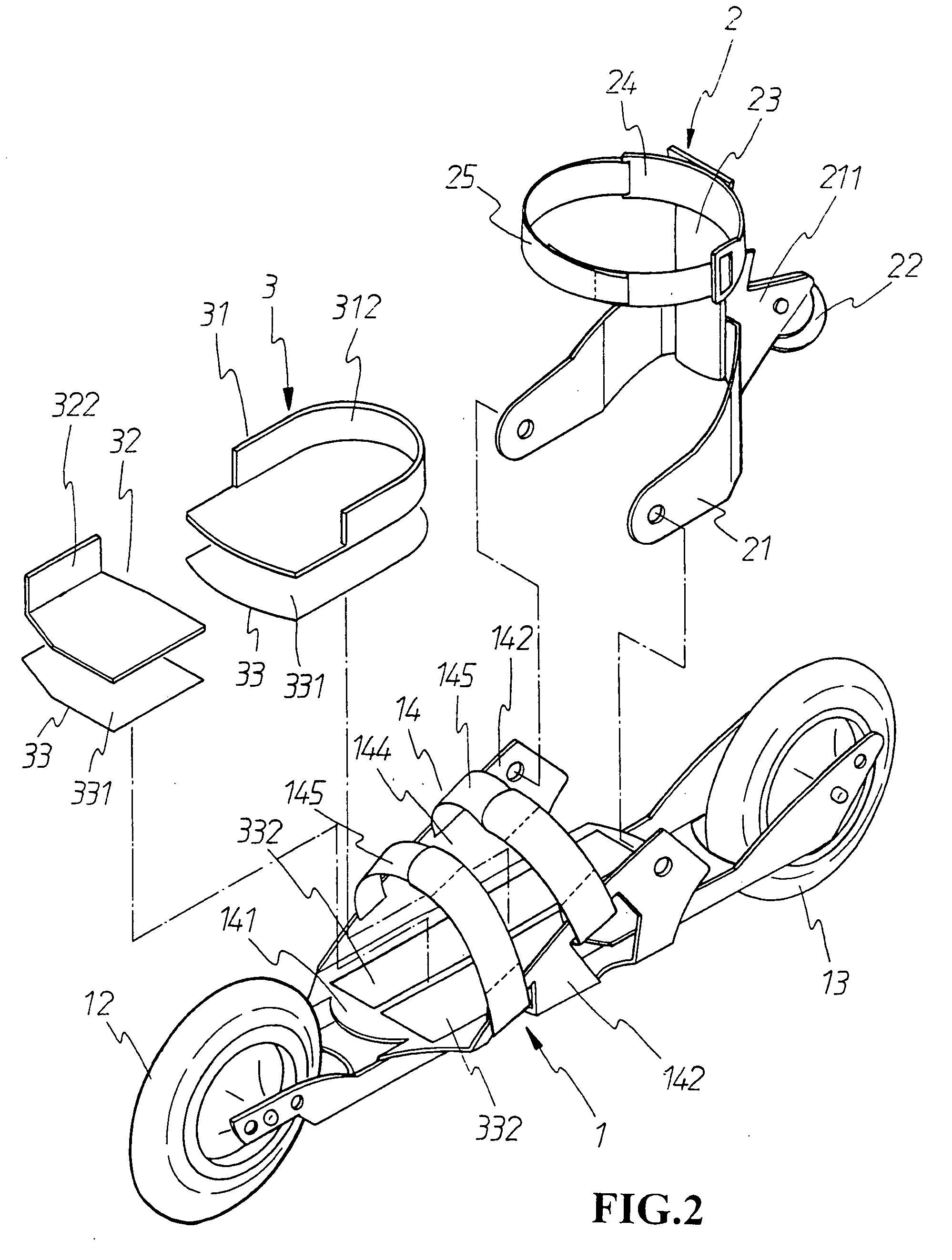 Skate having a brake device