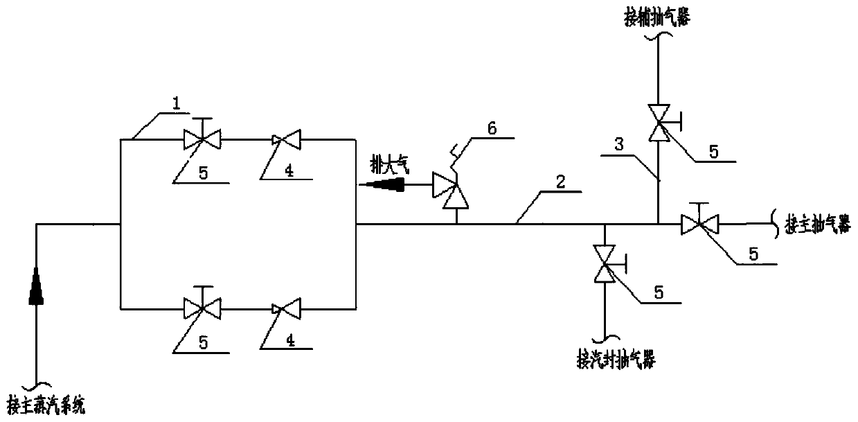 Novel nuclear-powered ship high-pressure steam automatic decompression device and method