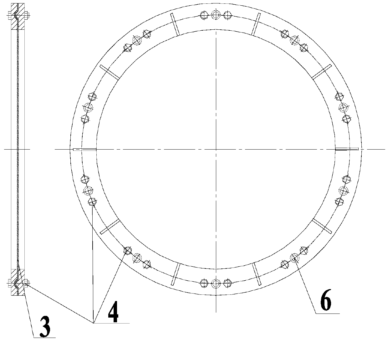 A cylindrical double-chamber structure internal explosion test device