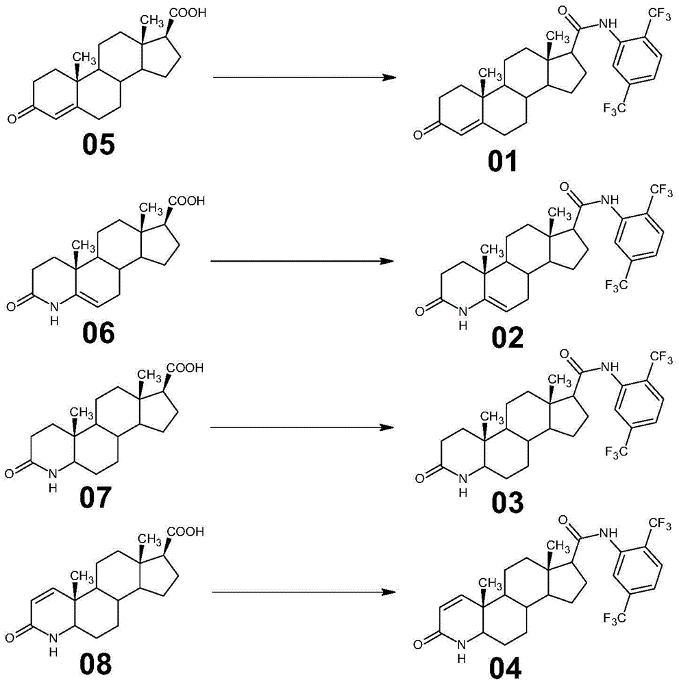 Preparation method of androstane-17beta-N-(2,5-bis (trifluoromethyl)) benzamide