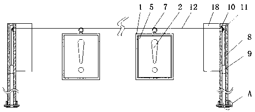 Light-reflecting traffic warning flag with noctilucence function