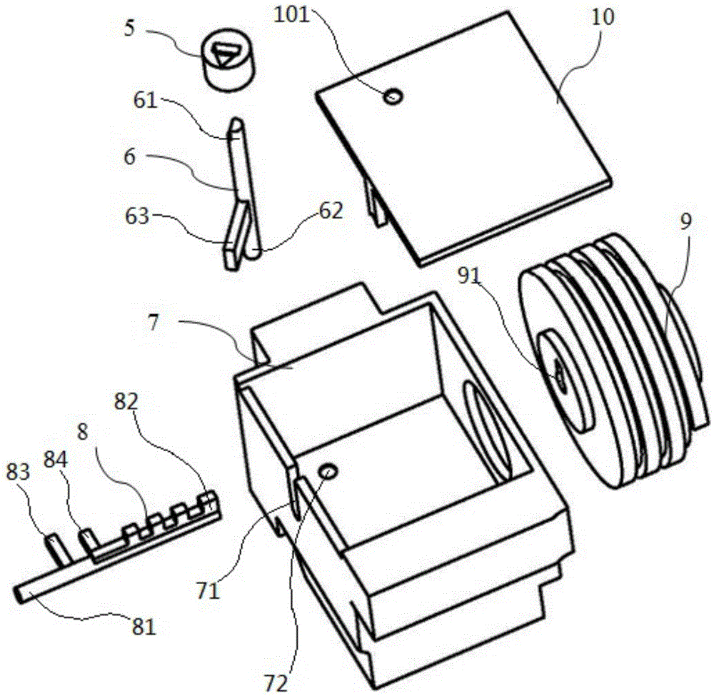 An internal locking module of a circuit breaker