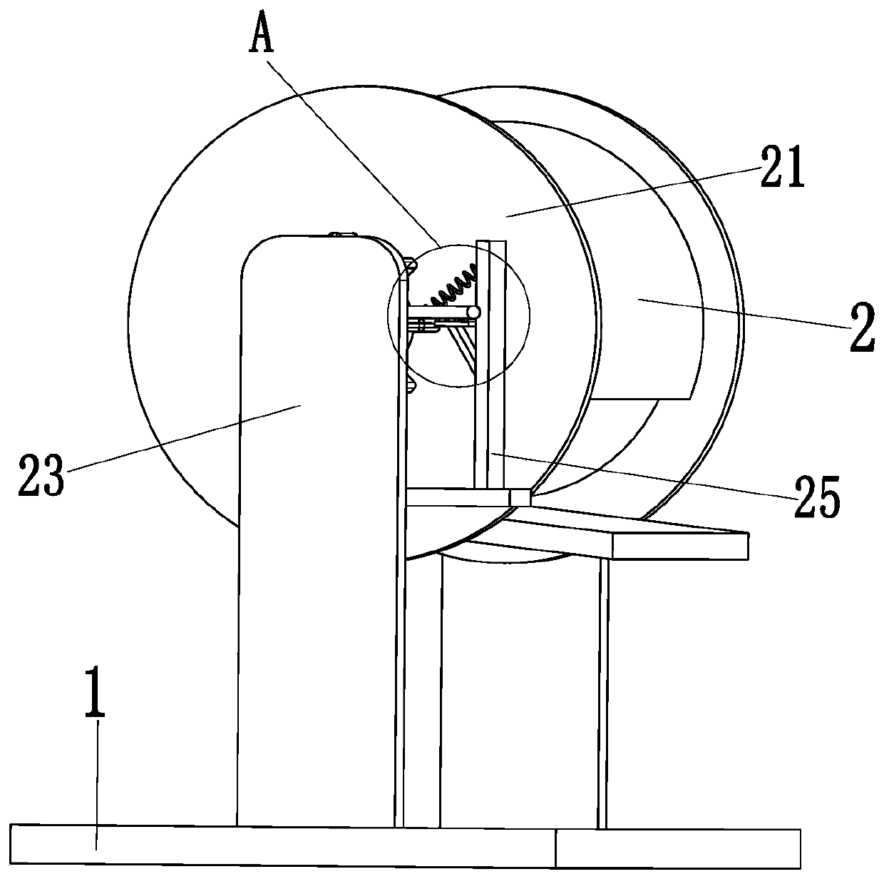 A processing device for the aluminum-plastic film of the outer packaging of the soft-pack battery in the stamping process