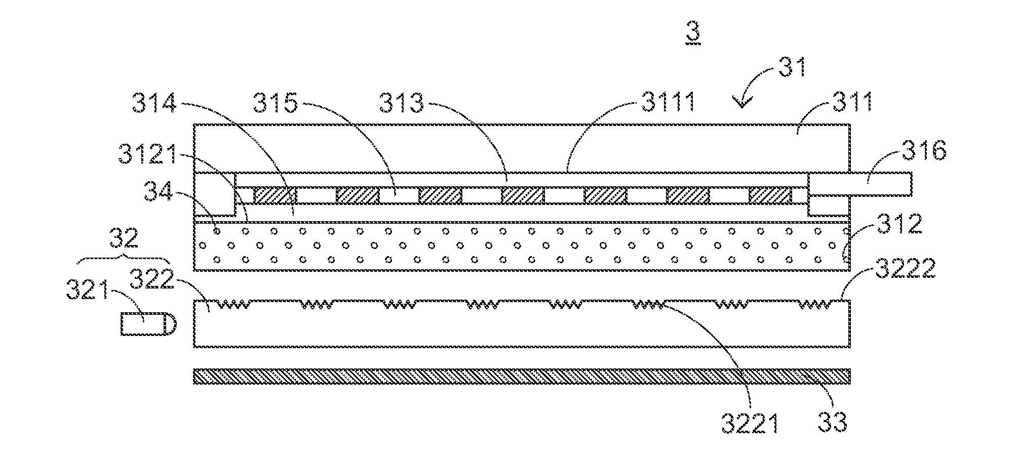 Input device with luminous patterns