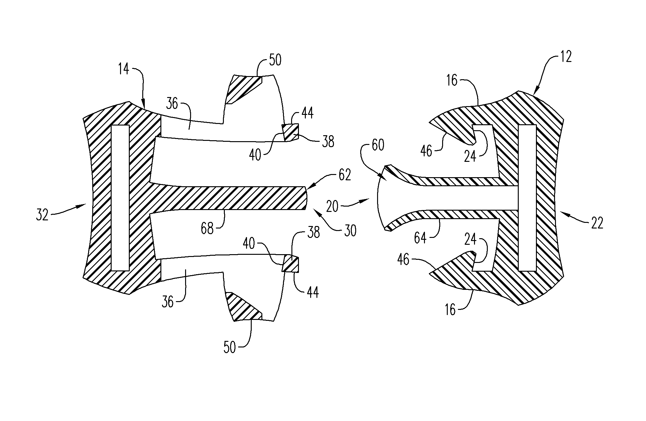 Releasable two-part buckles