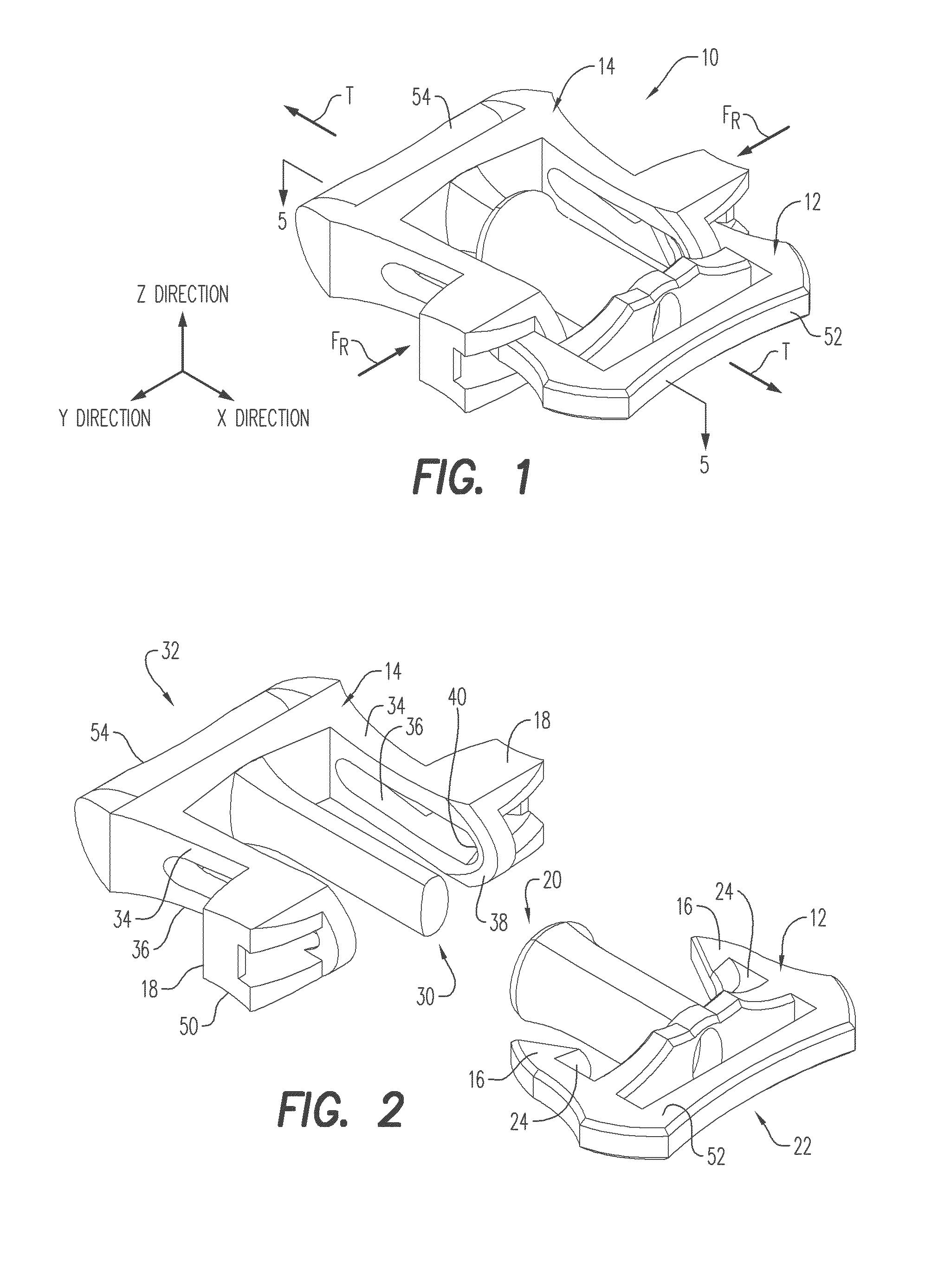 Releasable two-part buckles