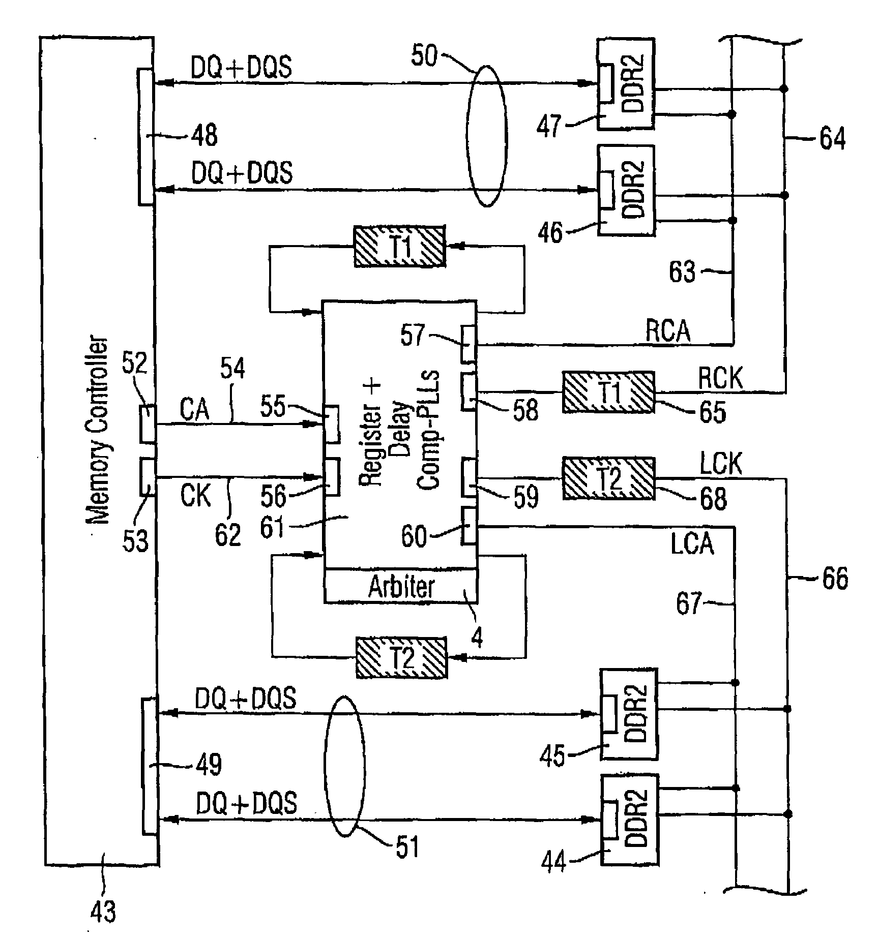 Memory system with a retiming circuit and a method of exchanging data and timing signals between a memory controller and a memory device