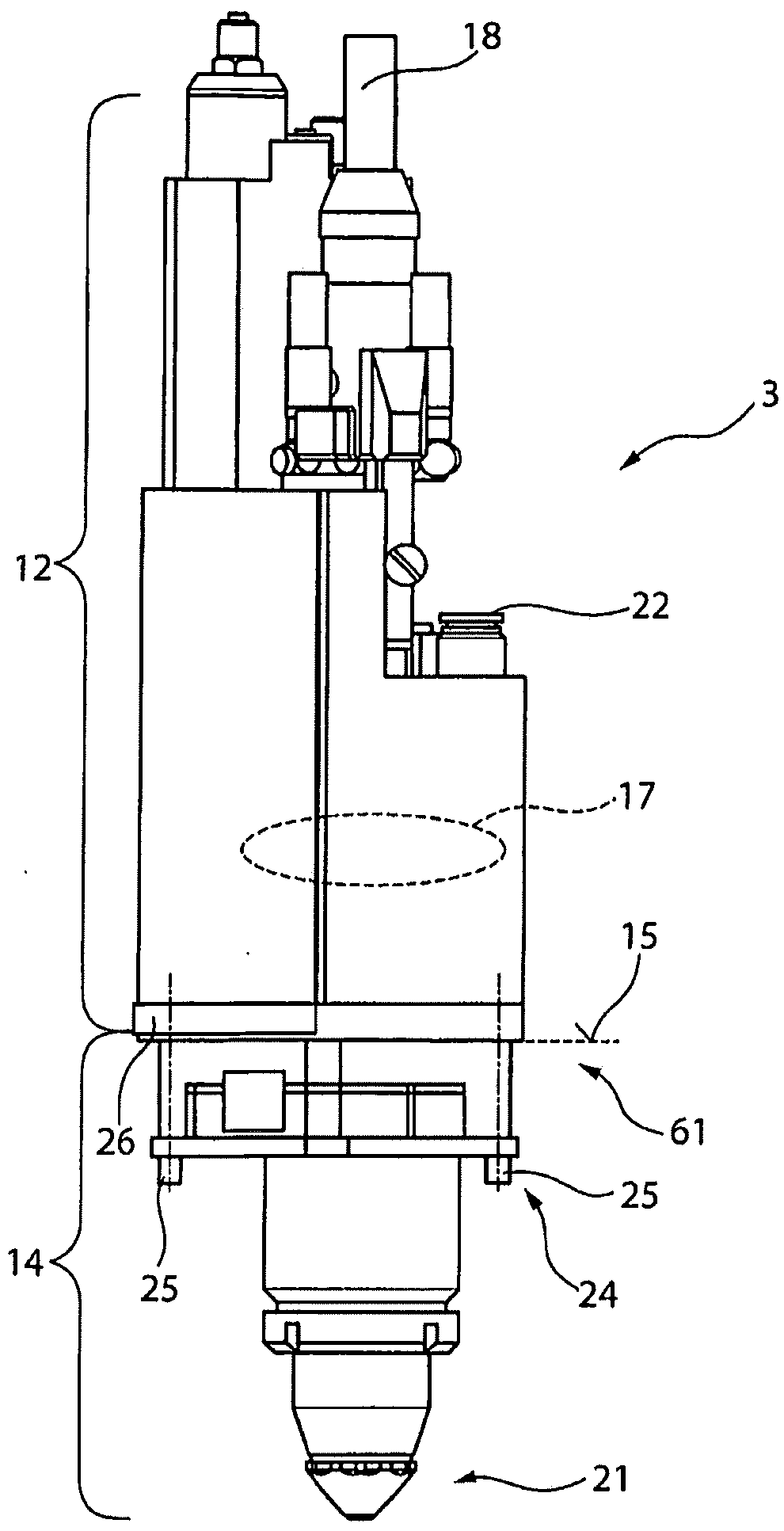 Machining head, laser machining tool, and method for replacing a protective glass in the machining head