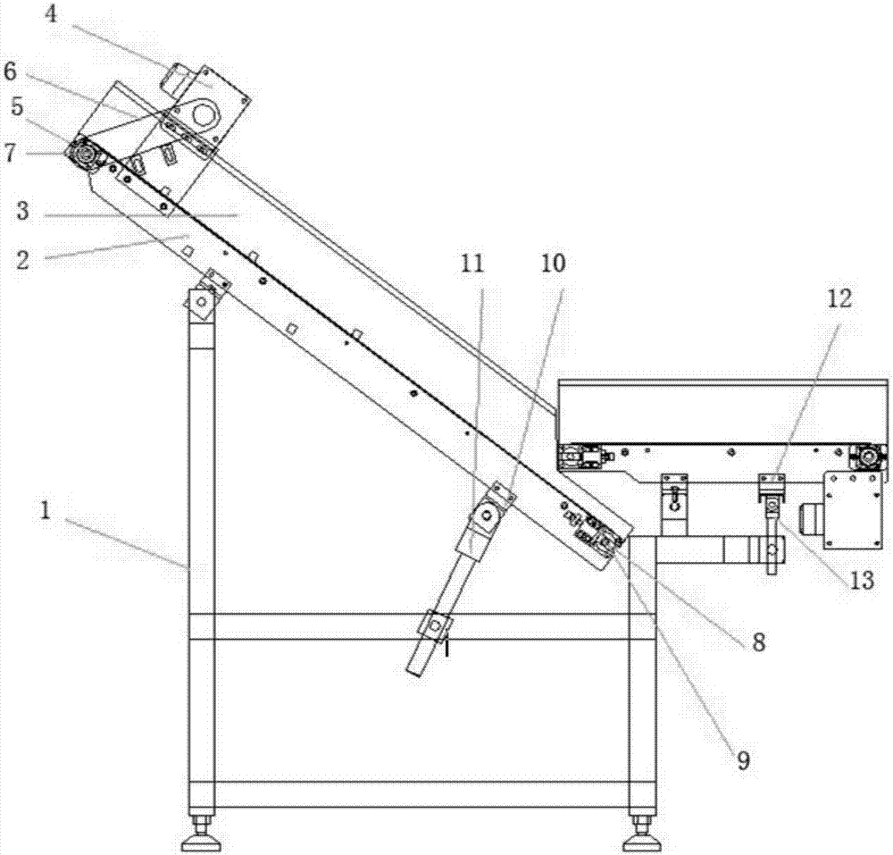 A multi-row soft bag lifting conveyor