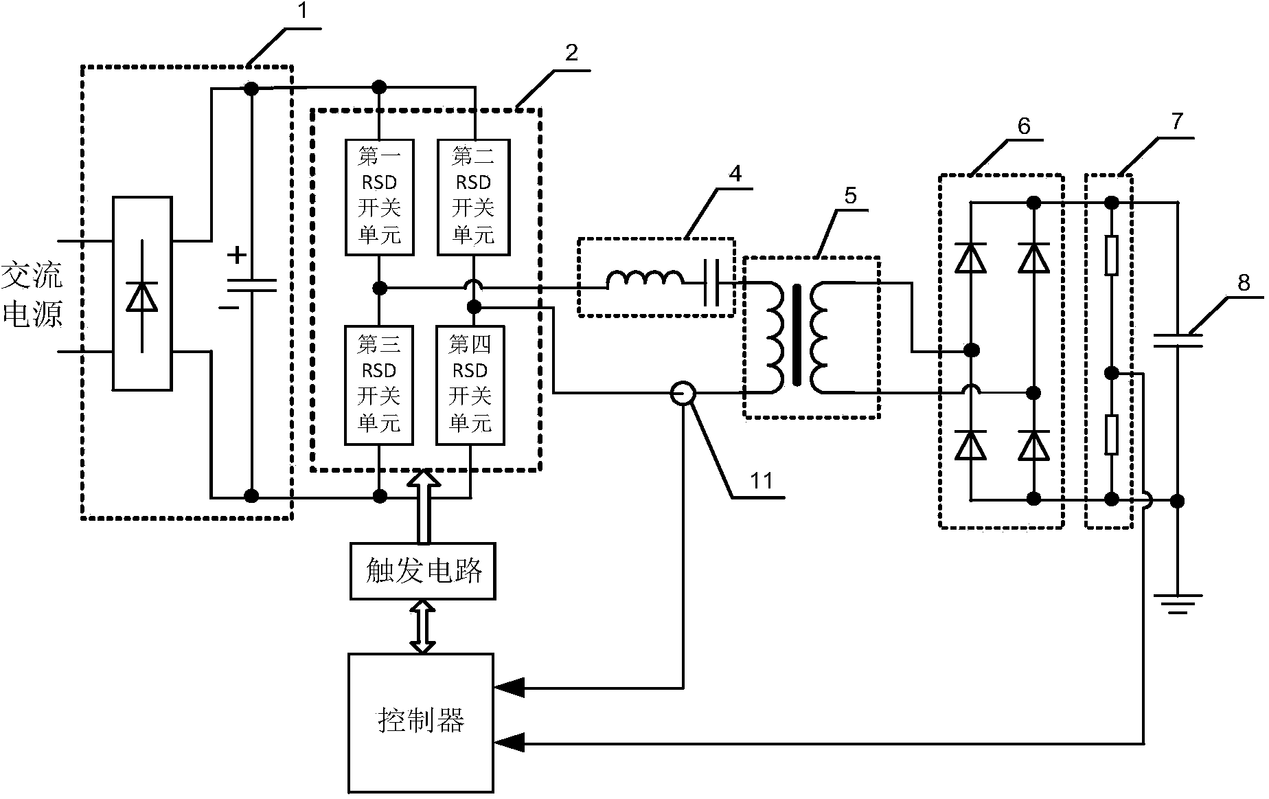 Charging source for high-voltage capacitor