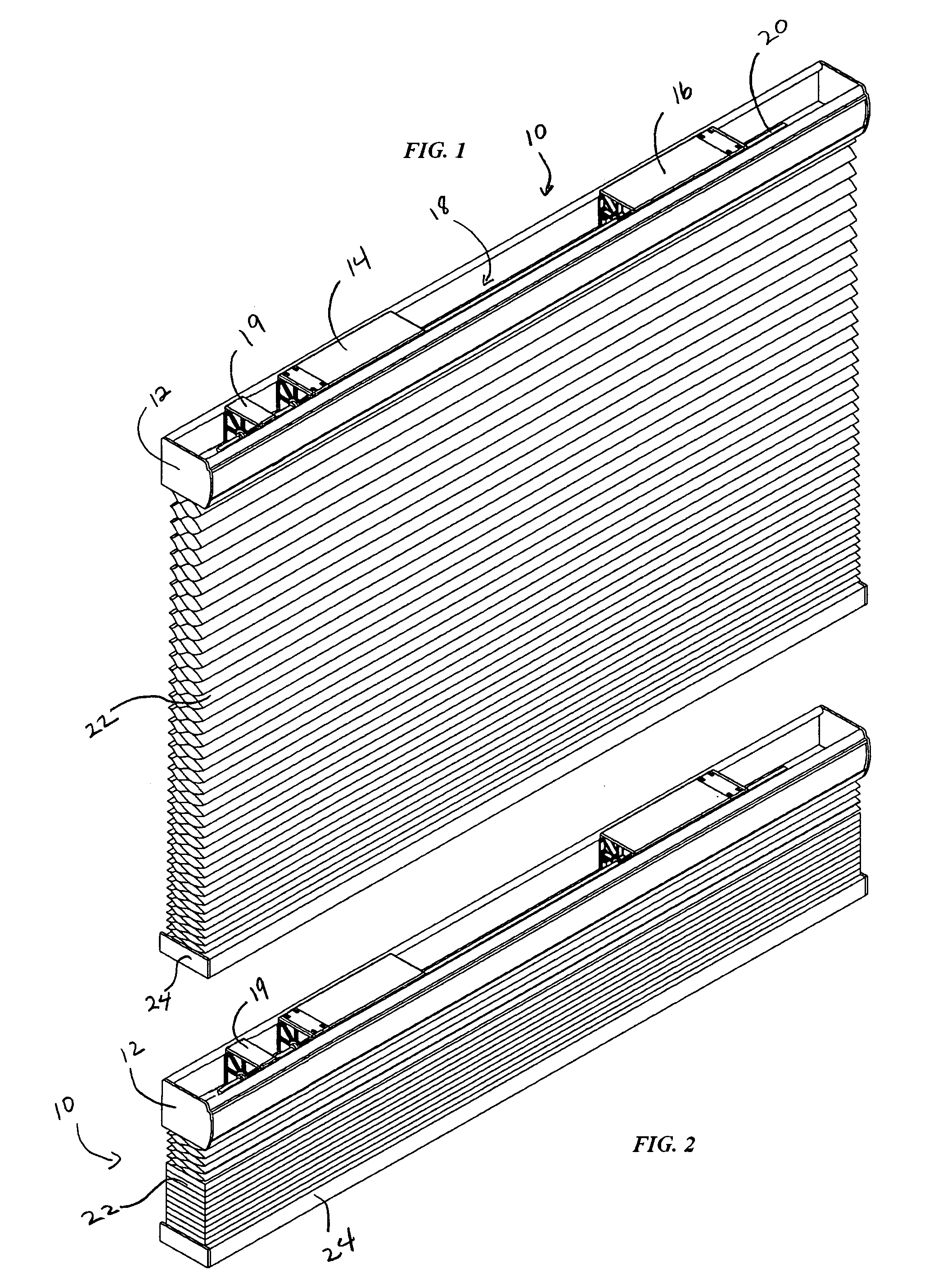 Suspension system for a cordless window covering