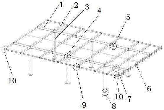 A gas station light steel structure canopy