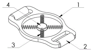 Handheld training device with ring internally provided with elastically-connected mass block