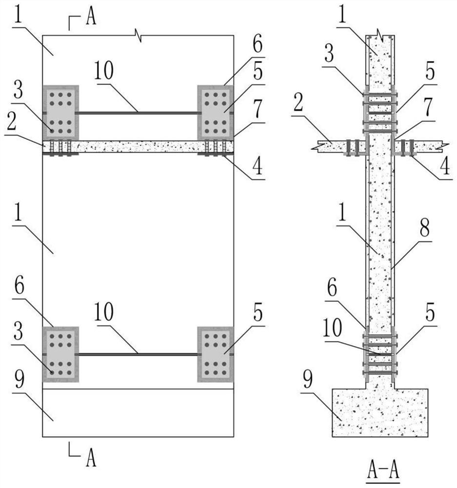 A detachable assembled shear wall structure spliced ​​by bolts