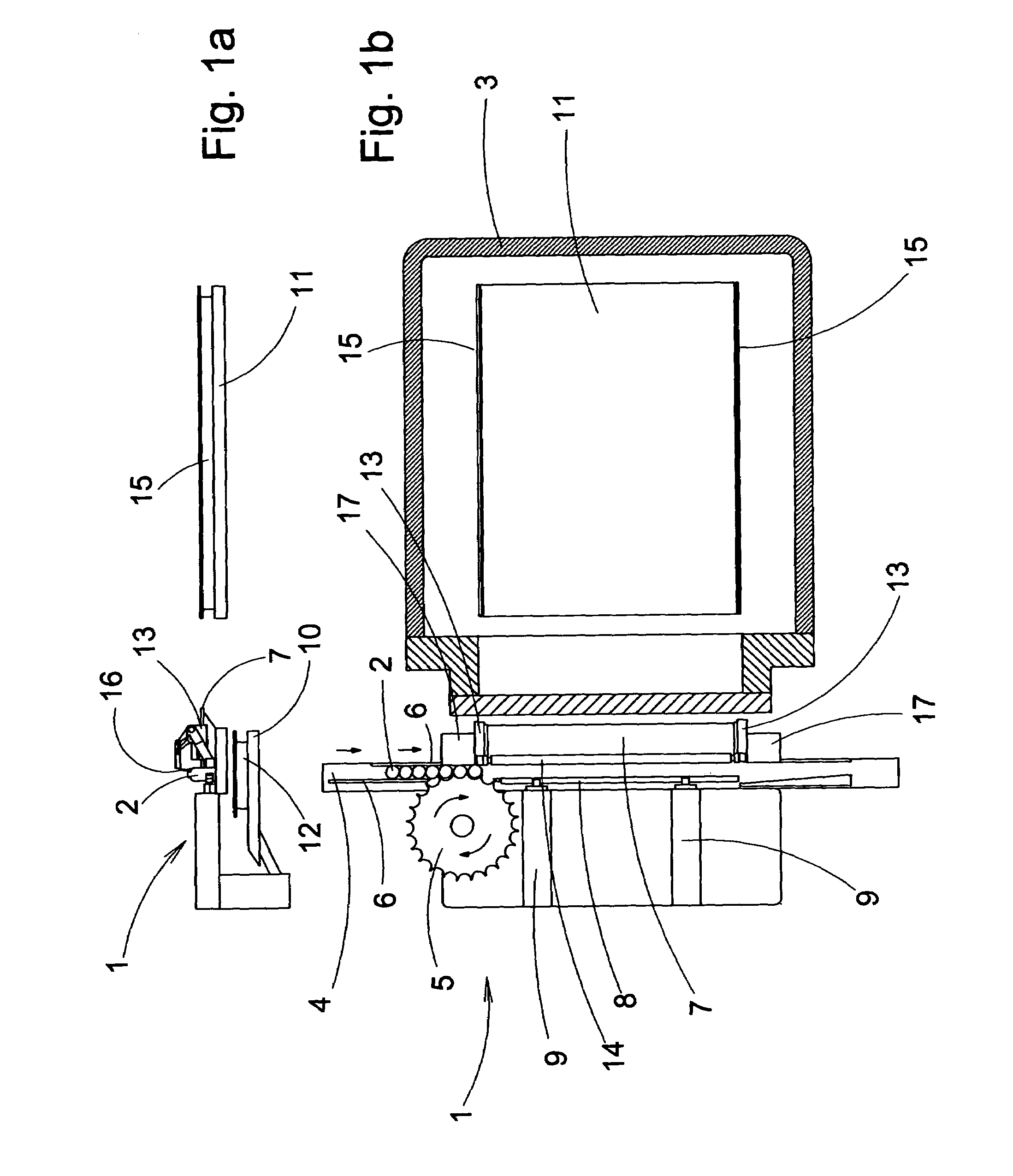 Device for loading and unloading containers