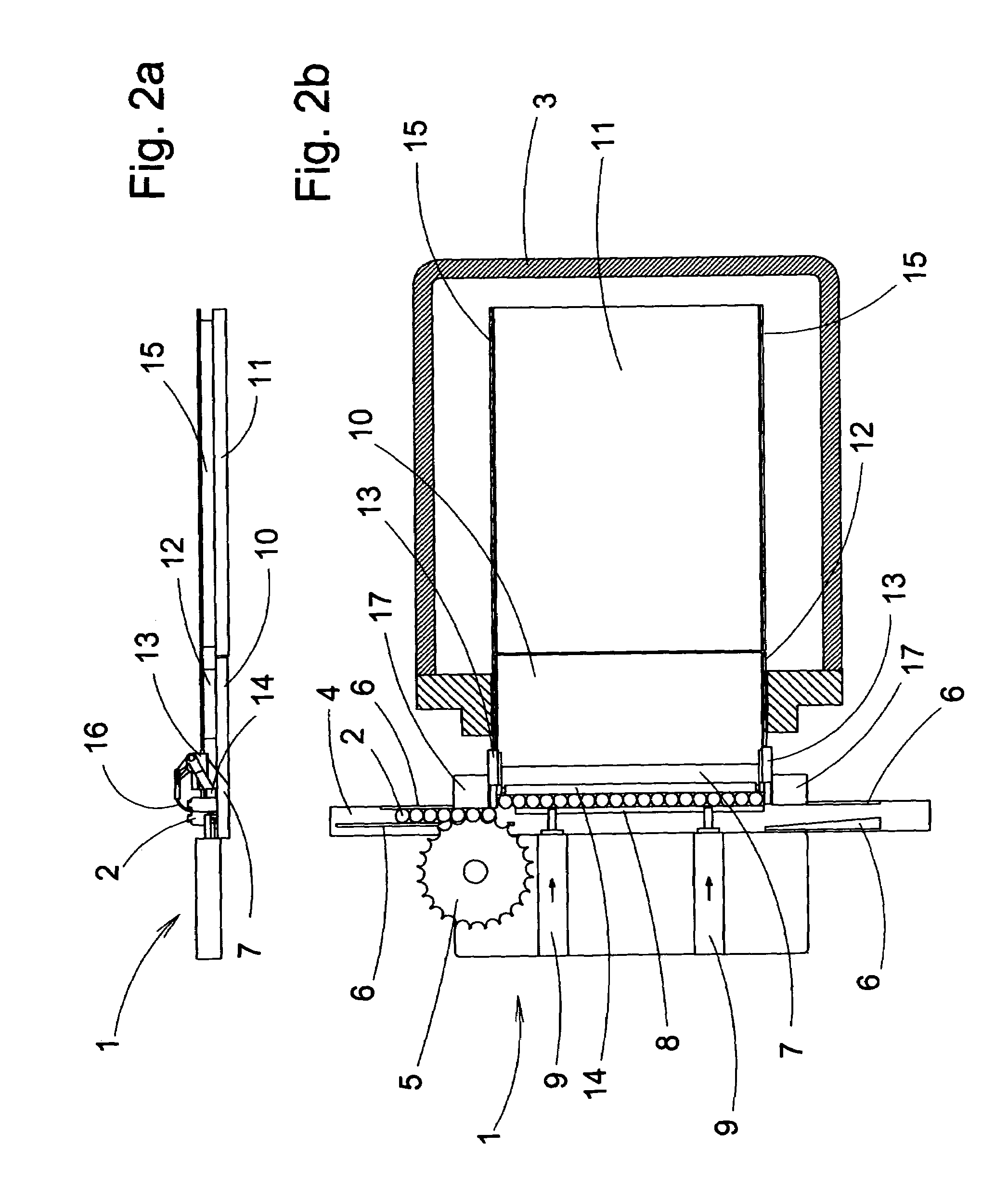 Device for loading and unloading containers