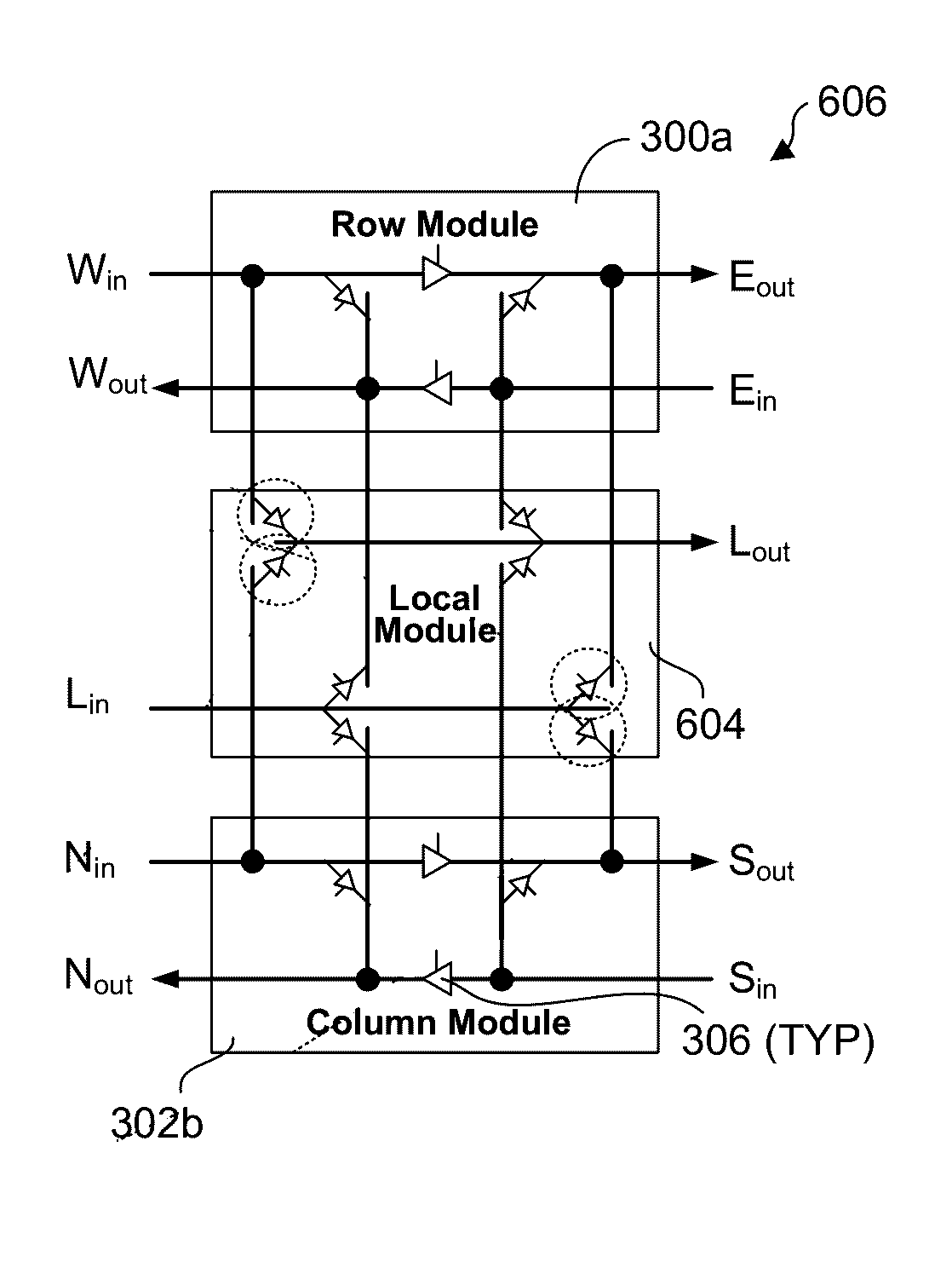 Modular decoupled crossbar for on-chip router