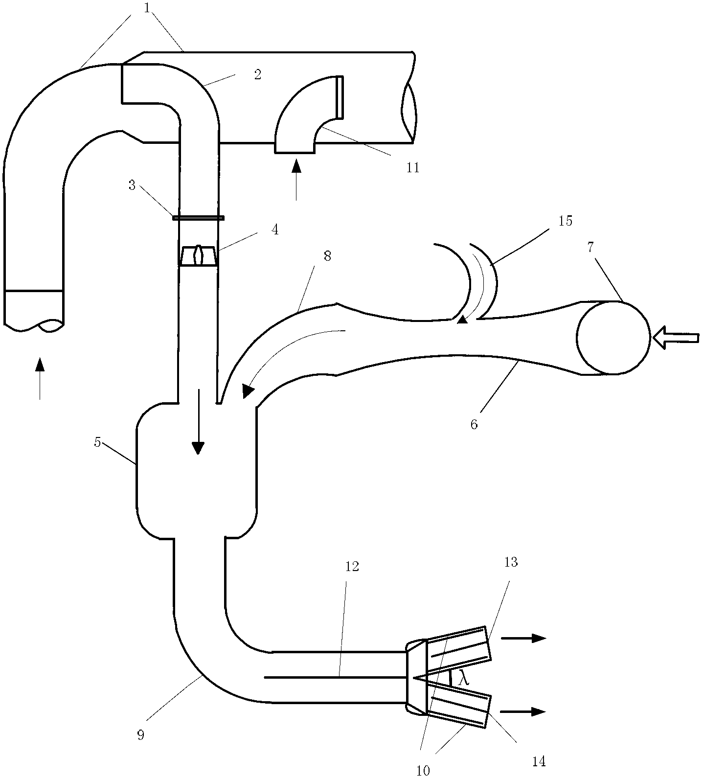 Low-load burner capable of achieving boiler flue heat recycling for boiler