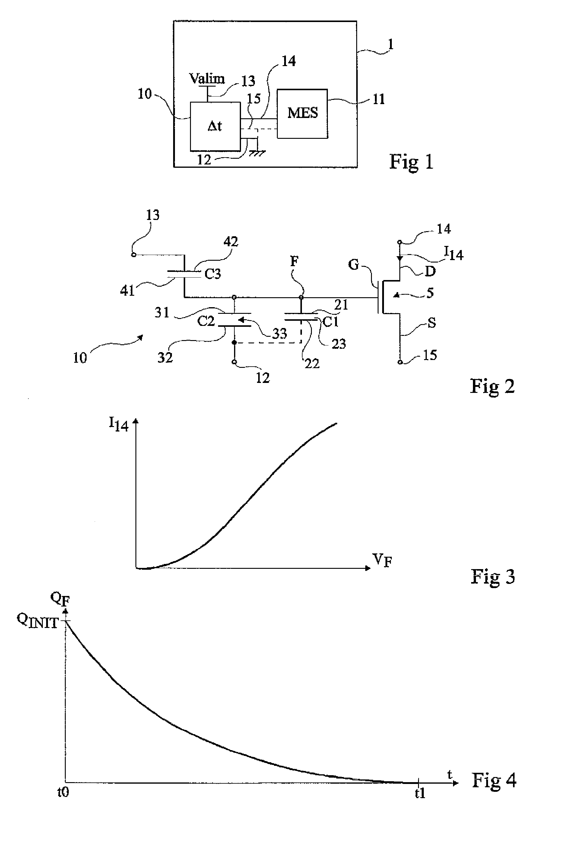 Programming of a charge retention circuit for a time measurement