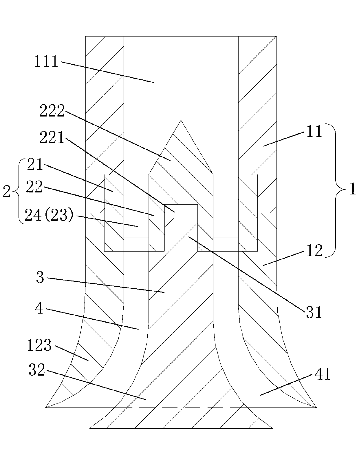 Nozzle for powder spraying device and powder spraying device