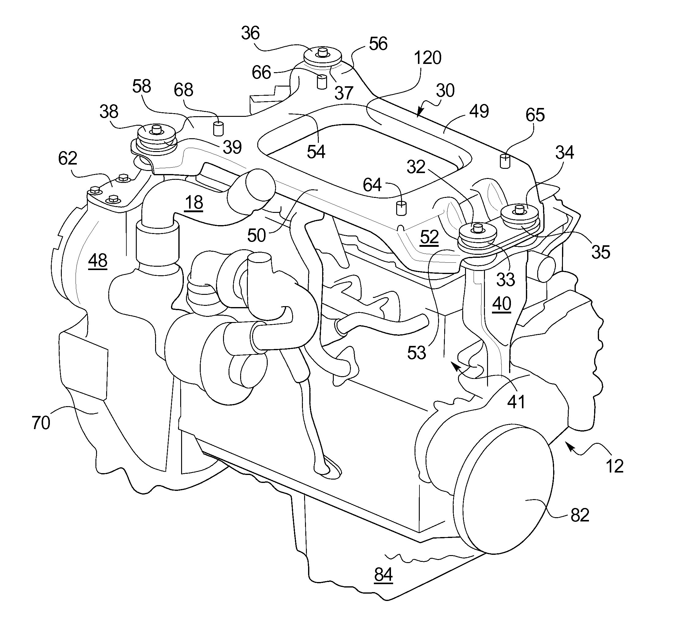 Exhaust Gas Aftertreatment Support Assembly