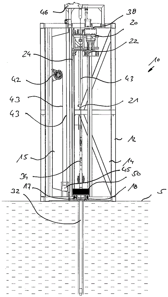 Underwater drilling device and method for obtaining and analysing soil samples of the bed of a body of water