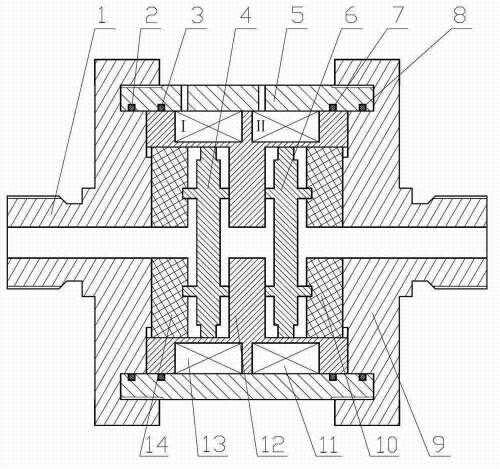 Radial flow two-stage disc type magneto-rheological valve