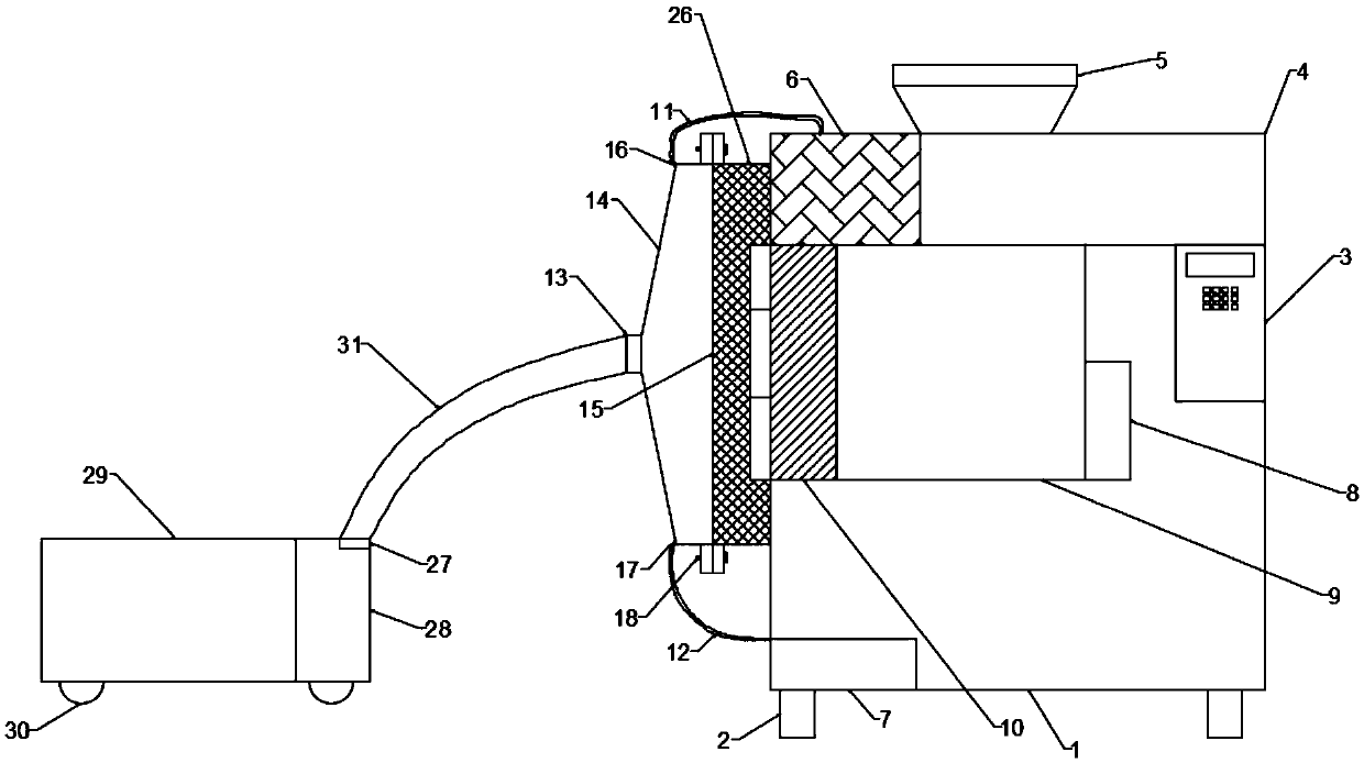 Bread whipping mechanism with automatic material gathering function