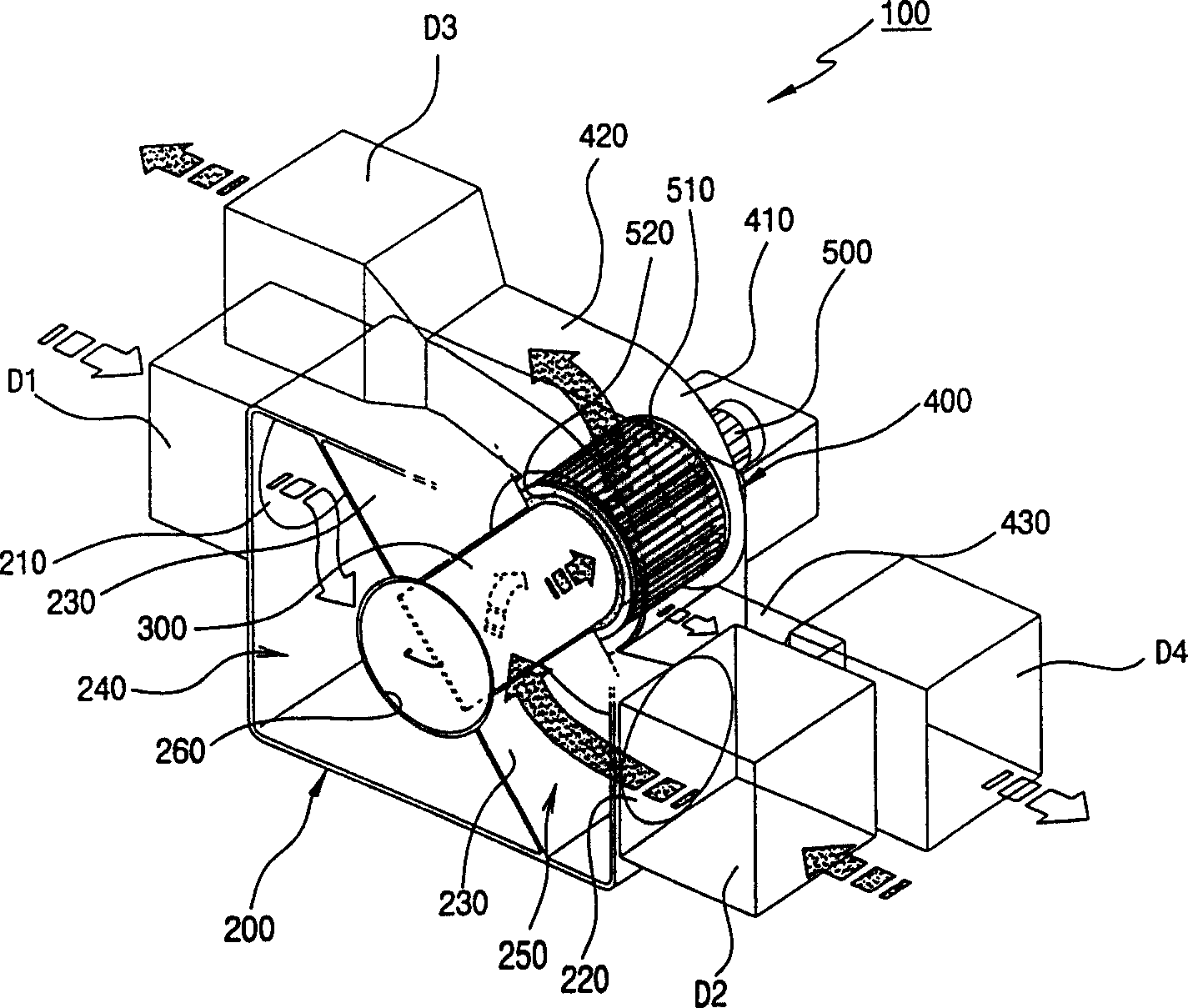 Single ventilation device with heat exhange function